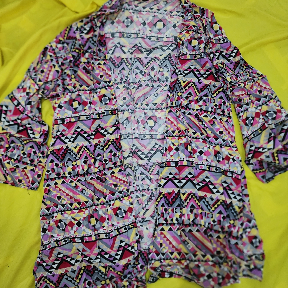 Colorful Geometric Patterned Blouse